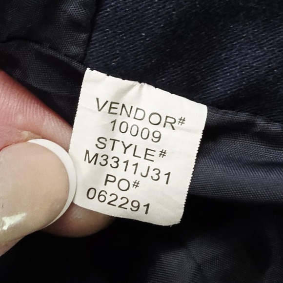 Multiples Jacket Womens Large Navy Ruffle Button Front 3/4 Sleeve Lined Classic - Picture 7 of 9